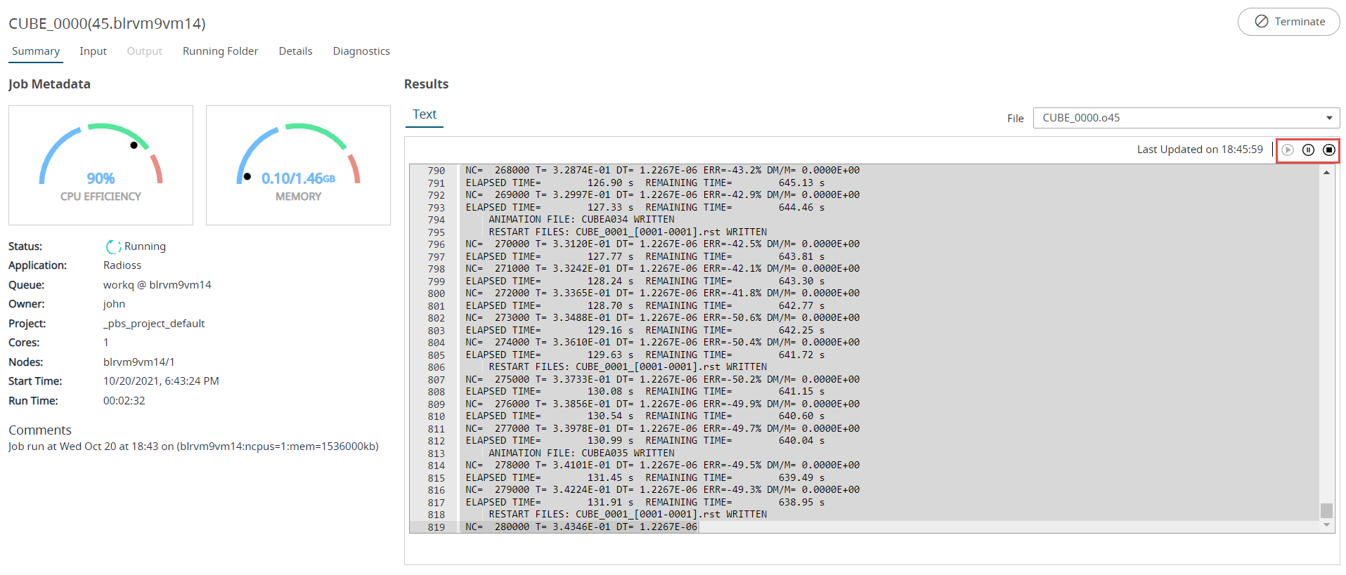 Job Summary File in Tailing Mode