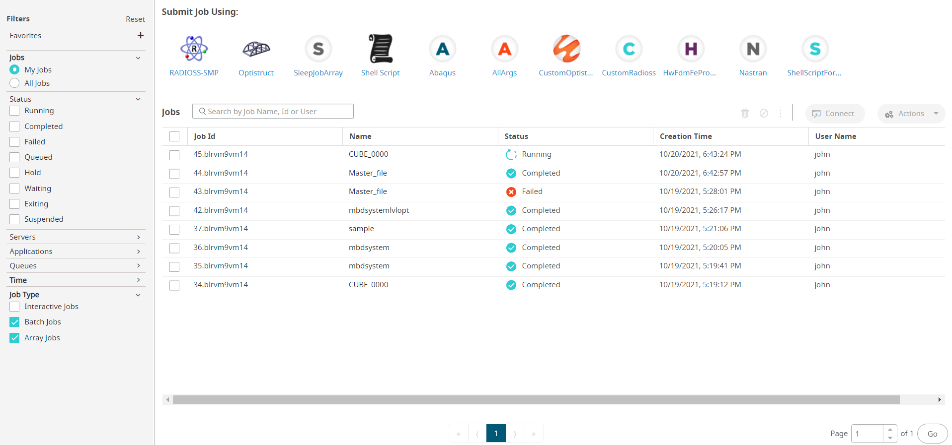 Job Monitoring View