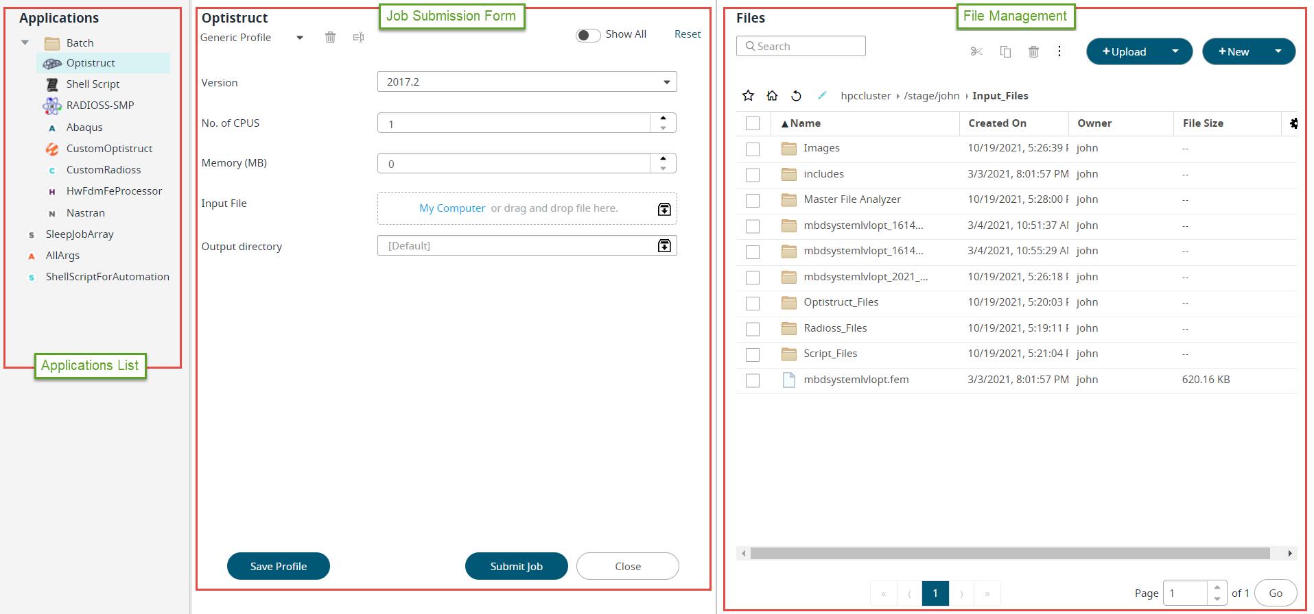 Job Submission Form Page