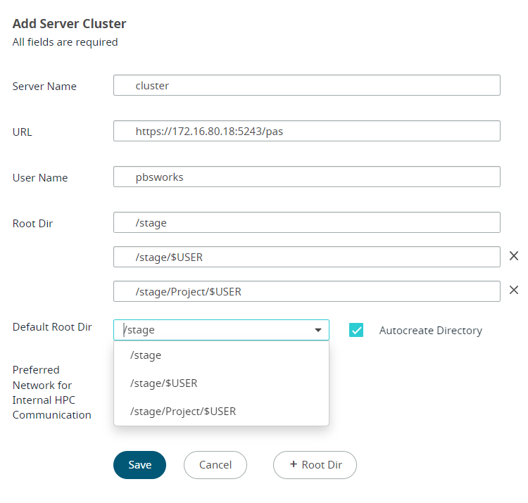 Default Root Directory