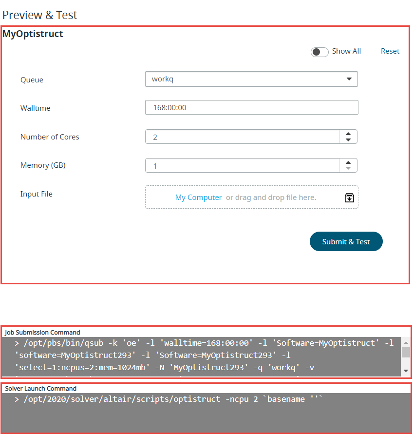 Peview and Test Panel