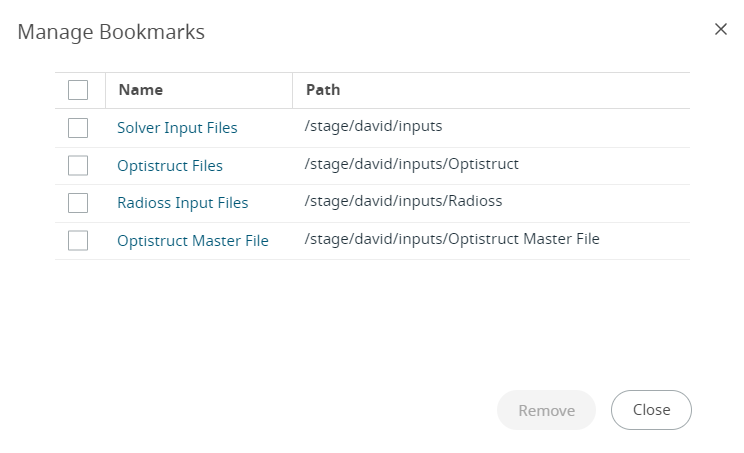 Manage Bookmark List