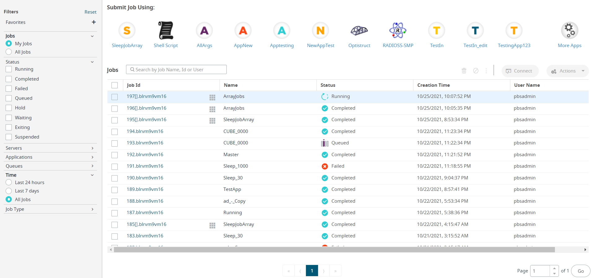 Job Monitoring View