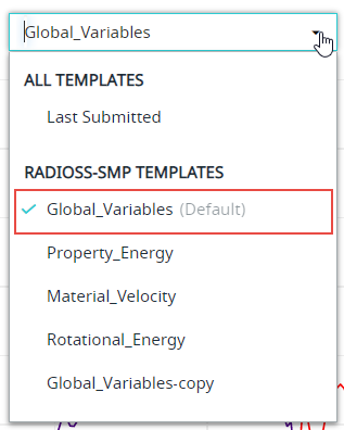 Template drop-down list