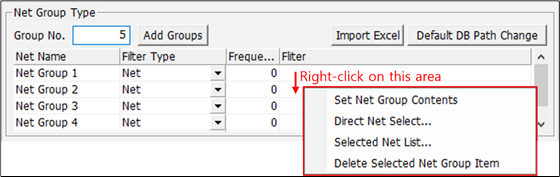 Net Group Type Setup