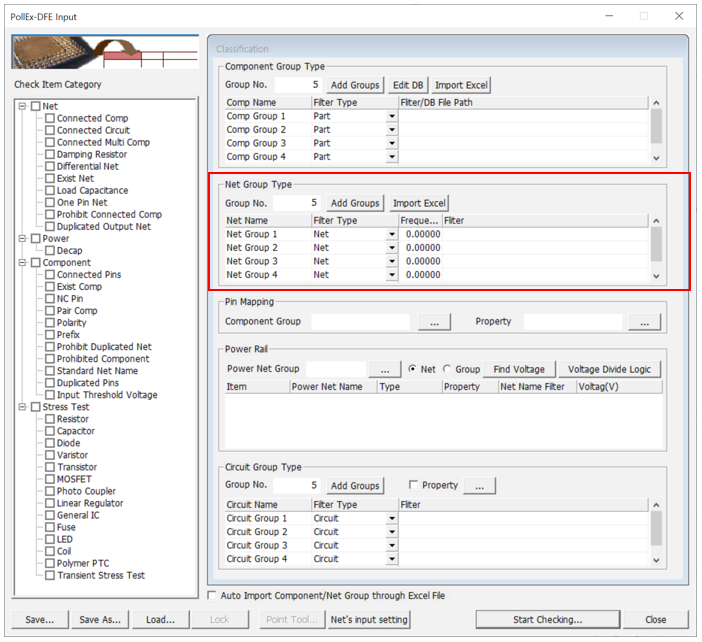 Net Group Type Setup